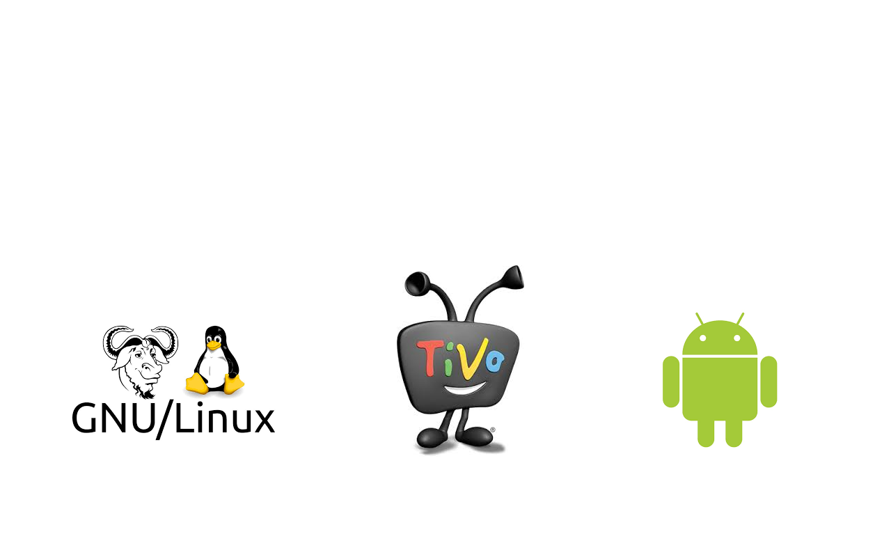 Project icons of several software projects using the Linux kernel.