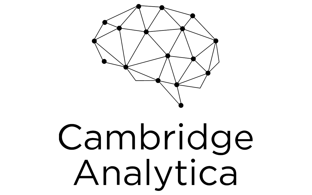 Cambridge Analytica (2013-2018) corporate logo. Cambridge Analytica purchased the app 'thisisyourdigitallife' which included data for 320,000 Facebook users and their friends. These data were used to build psycological profiles for directed political ad targeting 