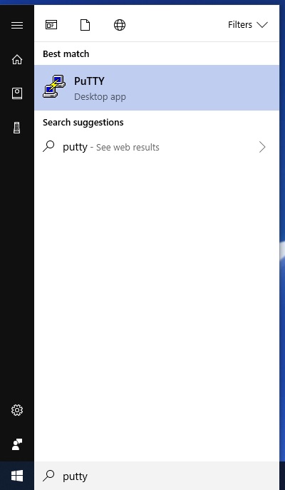 launch putty.