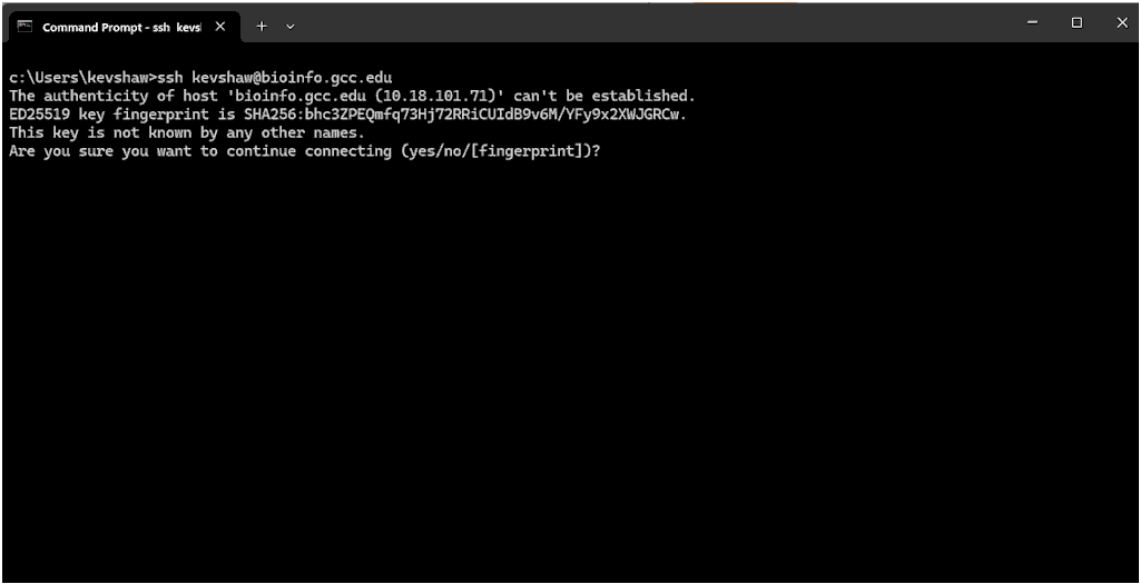 ssh to host.